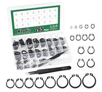 Keadic 266 unidades, 21 tamaños, aleación de acero en C, anillos de seguridad externos, kit de surtido [M4 a M28] Circlip Snap Anillos C Clips para ejes ranurados pernos