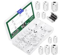 Keadic 28 unidades de 3,5 mm/5 mm/7 mm/9 mm/13 mm Clip-on Ferrite Ring Core Assortment Set, Cable RFI EMI Reductor de Ruido Filtro para USB/Audio/Video Power Cable