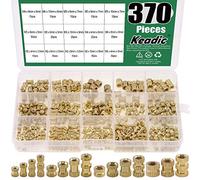Keadic 370 piezas M2 M3 M4 M5 rosca hembra nuez moleteada latón inserto roscado Kit surtido de tuercas