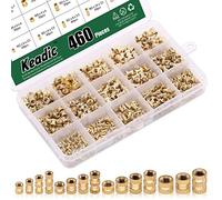 Keadic 460 piezas M2 M3 M4 M5 Rosca Hembra Tuerca Moleteada Latón Roscado Inserción Tuercas Surtido Kit Perfecto para Fijación de Moldeo por Inyección