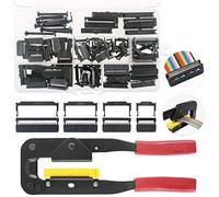 Keadic 49 piezas FC-10 16 20 26 pines hembra conector de cable IDC paso de 2,54 mm con herramienta de crimpado IDC, para cable plano plano y conectores IDC