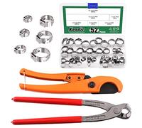 Keadic 52 herramientas de crimpado de abrazadera de manguera de oreja y cortador de tubos PEX para tubo de 1/8 a 1 1/4 pulgadas con abrazaderas de acero inoxidable 304 de 6 mm a 18,5 mm, herramienta