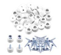 Keadic 62 patas de goma antideslizantes para tabla de cortar, 12 x 8 x 7 mm, protector de suelo blanco con junta integrada y tornillos para muebles de madera, sillas, mesas, sofá