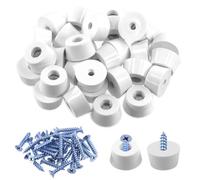Keadic 62 patas de goma antideslizantes para tabla de cortar, 25 x 20 x 13 mm, color blanco, para muebles, protección del suelo con junta integrada y tornillos para muebles de madera, sillas, mesas o
