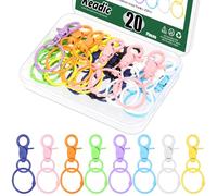 Keadic 8 clips de cierre giratorios, gancho giratorio, clip de llavero de doble apertura con llavero para manualidades, cierres de joyería, fabricación de cordones, bronce vintage, plomizo, negro