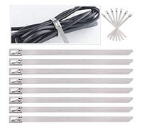 Keadic - Bridas de acero inoxidable con cierre para cables de escape, resistentes, ideales para barcos, minas, petróleo, electricidad, cables de ordenador y más