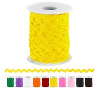 Keadic Flecos de onda de 25 m/27 yardas, cinta de encaje de flecos ondulados de 5 mm/0,2 pulgadas para coser, adorno de ropa, vestido, decoración de fiesta, suministro de manualidades (Amarillo)