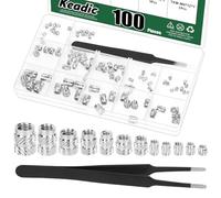 Keadic Juego de 100 insertos de rosca Heat, M2, M2,5, M3, M4, M5, M6, rosca hembra métrica, juego de surtido, juego de calor de latón para componentes de plástico y impresión 3D (chapado en cobre)