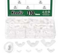 Keadic Juego de 110 tuercas de mariposa métricas de nailon, M3, M4, M5, M6, M8, M10, M12, giro de mano, oreja, mariposa, tuercas, tuercas de mariposa para la industria de construcción en el hogar