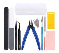 Keadic Juego de 14 herramientas básicas de modelador profesional, kit de construcción con funda de plástico para reparación y fijación de modelos de coche Gundam