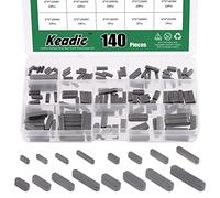 Keadic Juego de 140 llaves de eje de transmisión paralelo de acero al carbono, 8 mm, 10 mm, 12 mm, 16 mm, 20 mm, 25 mm, 30 mm, llave paralela profesional, llave de pluma para conexión de fijación