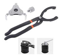 Keadic,Juego de 2 alicates de filtro de aceite con mango largo de 12 pulgadas y 3 mandíbulas ajustables universales para filtros de aceite de 2 vías, coches, camiones y más