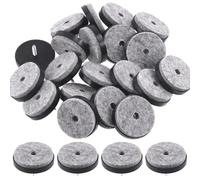 Keadic Juego de 20 almohadillas de fieltro para muebles de rosca, 38 mm de diámetro, protector de suelo deslizante redondo para muebles de madera, sillas, mesas, patas (negro)
