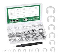 Keadic Juego de 211 anillos de retención externos de acero inoxidable 304, 14 tamaños, M1.5/M2/M3/M4/M5/M6/M7/M8/M9/M10/M12/M15/M19/M22