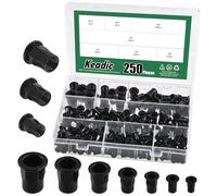 Keadic Juego de 250 tuercas de remache M3, M4, M5, M6, M8, M10, M12, acero al carbono, chapado en zinc, cabeza plana, roscada, rosca de tuerca de inserción media hexagonal, sujetadores para