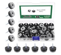 Keadic Juego de 40 almohadillas de fieltro para muebles de 20 mm, protector de suelo deslizante redondo para muebles de madera, sillas, mesas, patas (negro)