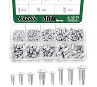 Keadic Juego de 400 remaches de aluminio sólido M2 M2.5 M3 M4, 6 mm, 8 mm, 10 mm, remaches de aluminio sólido para reparación de barcos, aviones, maquinaria de automóviles