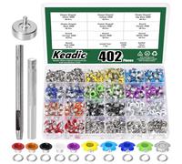 Keadic Juego de 403 ojales de aluminio multicolor de 3/16 pulgadas con herramientas de instalación, flores y ojales redondos para tela, cuero, cinturón, zapatos, manualidades, bolsa, accesorios de