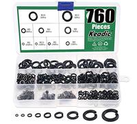 Keadic - Juego de 760 arandelas de resorte de acero chapado en zinc negro, 9 tamaños - M2 M2.5 M3 M4 M5 M6 M8 M10 M12 (kit 10)