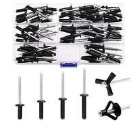 keadic Juego de 80 remaches ciegos de aluminio de 4 tamaños, juego de remaches de triple agarre negro con caja de almacenamiento para muebles de kayak, 13/16, 1 pulgada