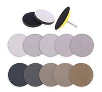 Keadic,Juego de discos de lija secos y secos de 3 pulgadas (80 - 7000 unidades, óxido de aluminio, con vástago de 1/4 de pulgada y almohadilla de espuma suave para disco de molienda de gancho y bucle)