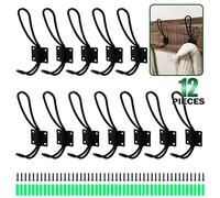 Keadic,Juego de ganchos para abrigos de bronce rústico y negro, tornillos y tubos de expansión incluidos, colgador de pared,Ganchos de pared doble vintage - Ganchos decorativos de granja para abrigos