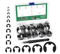 Keadic Juego surtido de 211 piezas de 14 tamaños de clip electrónico, M1.5/M2/M3/M4/M5/M6/M7/M8/M9/M10/M12/M15/M19/M22 Kit de anillos de retención externos de acero de aleación