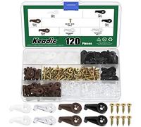Keadic Juego surtido de 240 clips de retención de vidrio para puerta de armario con tornillos, compensaciones de 5 mm transparente/blanco/negro/marrón, soportes de clip para puerta de espejo