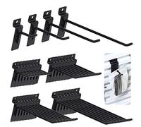 Keadic Juego surtido de 32 ganchos de pared de listones de 2/4/6/8 pulgadas, ganchos para colgar en la pared, ganchos resistentes para paneles de clavijas para garaje, tienda, minorista (negro)