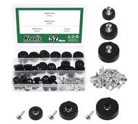 Keadic Juego surtido de 52 almohadillas de goma redondas atornilladas para muebles, 1.2 pulgadas y 1 pulgada/0.7 pulgadas, protectores de suelo antideslizantes negros para patas de sillas de madera