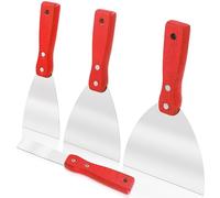 Keadic Juego surtido de raspadores de masilla de 4 tamaños, 1.5 pulgadas, 3.0 pulgadas, 4 pulgadas, 5 pulgadas, cuchillos de cinta de acero inoxidable para raspar pintura, esparcir papel pintado de