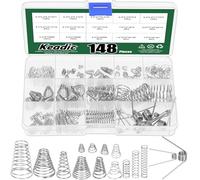 Keadic Juego surtido de resortes cónicos de 138 PCE, 304 resortes cónicos de acero inoxidable cónico de compresión de resortes pequeños de compresión, resorte cónico de liberación de resorte cónico