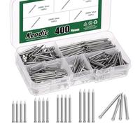 Keadic Kit surtido de 400 piezas de clavos de acero, clavos pequeños de acabado, clavos galvanizados plateados para colgar cuadros y carpintería (26 mm, 28 mm, 30 mm y 35 mm)
