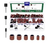 Keadic Kit surtido de 66 tambores abrasivos giratorios, 60 unidades de grano 80/120/240, fundas de tambor de lijado de uñas y mandriles de tambor para pulir madera, metal, plástico, jade