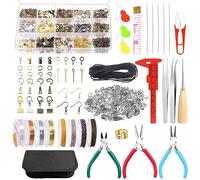 Keadic Kits de suministros para joyería 1488 piezas incluyen alicates, cables, extremos, anillos, cierres y ganchos