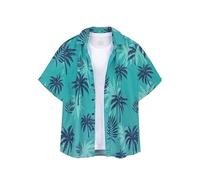 keadiseu Camisa De La Flor De La Identidad del Carácter del Juego, Camisetas Hawaianas Verdes Azules, Convenientes para S-4XL Green S