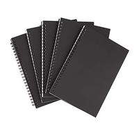 KEALBAUS Cuaderno de bocetos en espiral negro A5 sin rayas, 50 hojas, 100 páginas sin rayas, 50 hojas