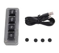 KEALBAUS Mini Selección de 4 Teclas Copiar Pegar Cortar Pavimentos Macros Atajo Teclado de Una Mano Mecánico RGB Llave OSU Fácil Instalación