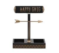 KEALBAUS Soporte para joyas, base de madera maciza, soporte para pendientes, collares, anillos, soporte de joyería, extraíble, fácil de instalar, fácil de usar, color negro