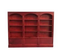 KEALBAUS Vitrina en miniatura a escala 1/12, casa de muñecas, mini muebles, estantería de cristal, color rojo, fácil de usar