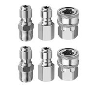 KEALLANS 4X NPT 3/8 Pulgadas Macho y Kit de Conector y 2 Piezas NPT 3/8 Pulgadas Limpiadores Plug