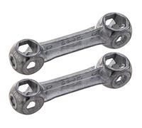 Keallans - Juego de 2 llaves multifuncionales para bicicleta, de metal, plata