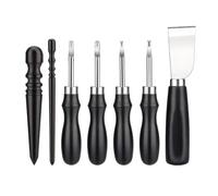 KEALLANS - Juego de 7 cuchillos de piel, 4 tamaños, biseladoras para bordes de , cuchillos de corte de , cuchillos redondos para manualidades de