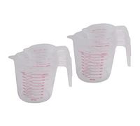 KEALLANS - Juego de jarras de medición de plástico, 6 piezas grandes, 4 tazas, 2 tazas y 1 taza, capacidad sin vasos de medición con mango angular accesorios de cocina esenciales