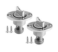Keallans - Tapón de drenaje ovalado para botes de acero inoxidable 316, tapón de drenaje de 1 pulgada, tapón de drenaje con tornillos