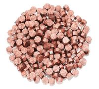 KEAL'S Kit de 230 Perlas de Cera para Sellado Octagonales Cuentas de Lacre para Sellos para Invitaciones Cartas Sobres Regalos y Envoltorios, Color Cobre Melocotón