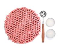 KEAL'S Kit de Perlas de Cera para Sellado, 230 Piezas Octagonales con Cuchara y 2 Velas de Té para Invitaciones Sobres Cartas Regalos y Botellas de Vino, sin sello, color Rosa Coral