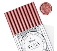 KEALS Pack de 10 Barras de Cera para Sellos de Lacre | Para sellar con Pistola de Pegamento | Cera Vintage para Invitaciones de Boda, Tarjetas, Cartas y Envoltorios | Color Cobre Rosa