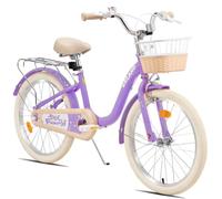KEANO Little Petal - Bicicleta para niñas de 16/20 Pulgadas, para niñas de 5 a 9 años, con cestas y Soporte