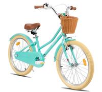 KEANO Marigold, Bicicleta de 20 Pulgadas para niñas de 6 a 9 años, Bicicleta de 20 Pulgadas con Soporte y Cesta, Verde